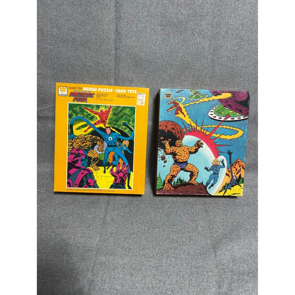 2 Whitman Fabulous Fantastic Four Jigsaw Vintage‎ 1976 1982 Marvel Puzzles